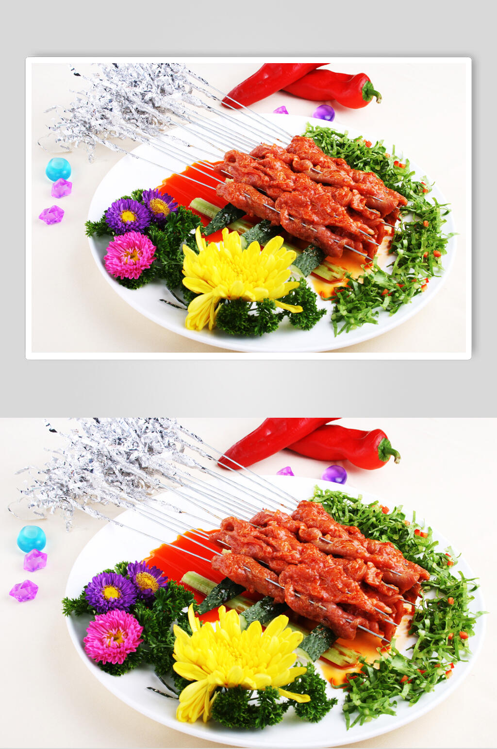 烧烤牛肉串美食淮扬菜摄影图食品图片素材