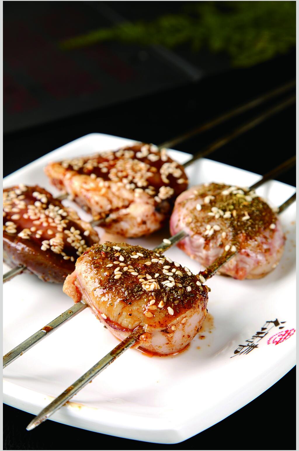 鲜香美味串串烧烤菜肴摄影图素材
