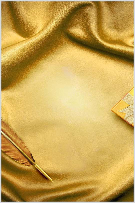金黄色丝绸绸缎背景图片