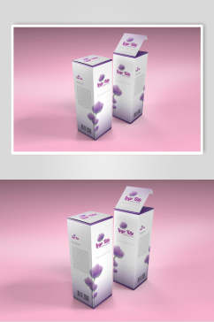 紫色花朵典雅护肤品包装样机
