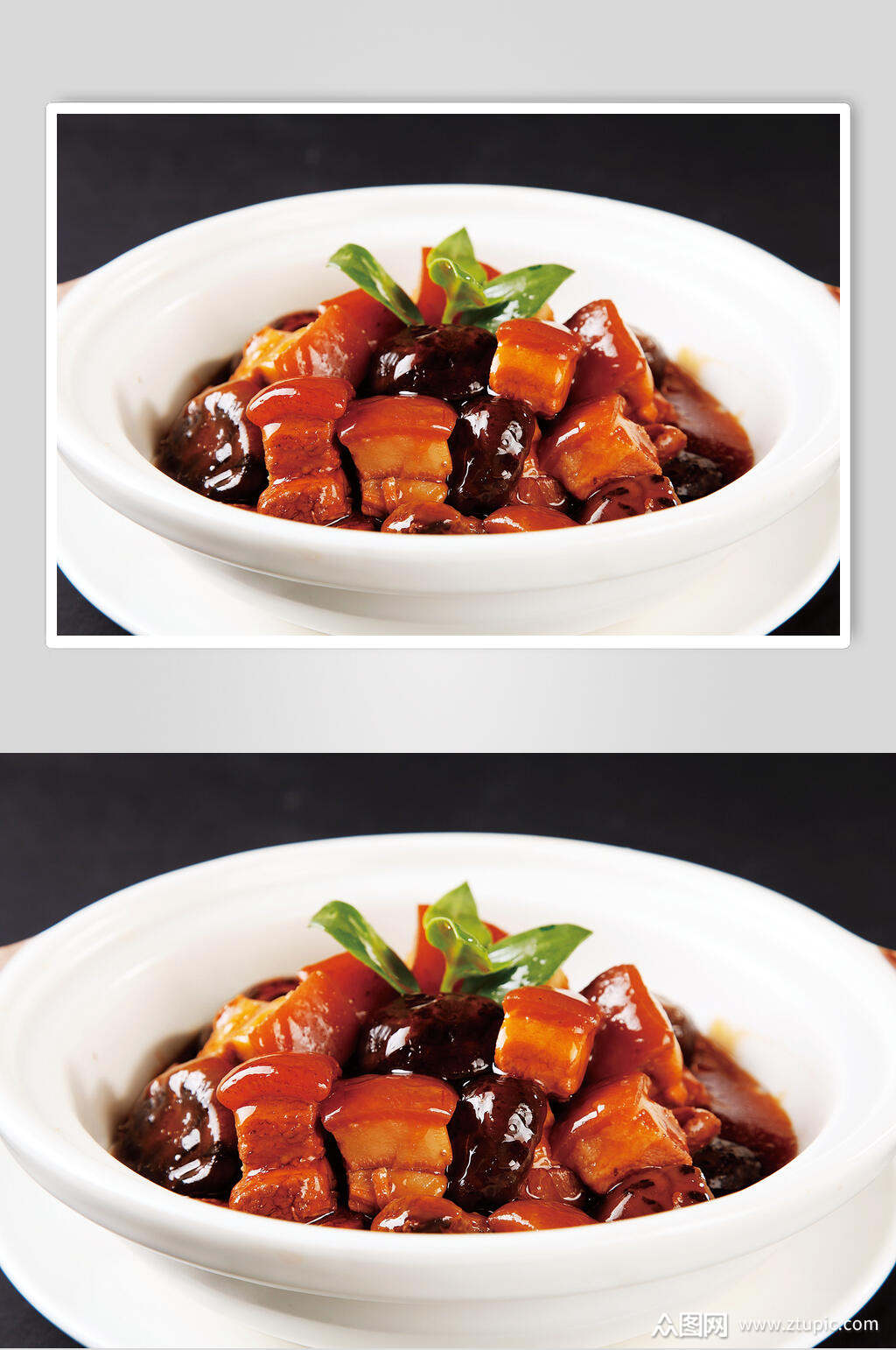 香菇美味红烧肉摄影图