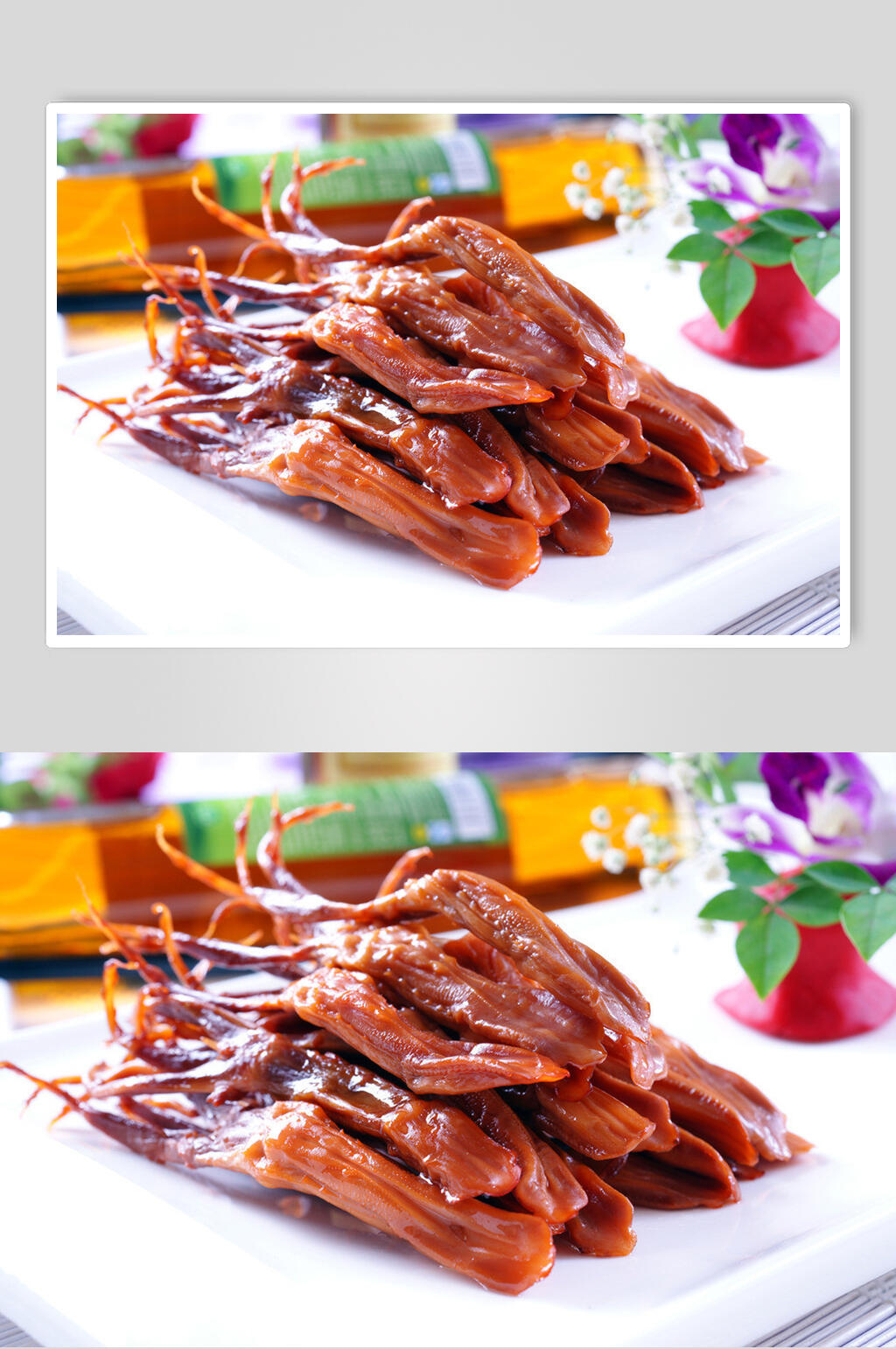 时尚美食麻辣鸭脖鸭头鸭舌摄影高清图片素材