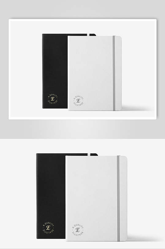 黑白简约笔记本样机设计设计-众图网