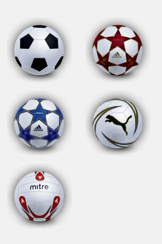 多种牌子足球免抠元素