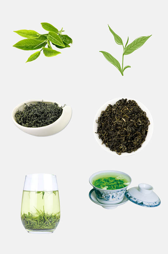 精选茶叶新茶绿茶免抠素材