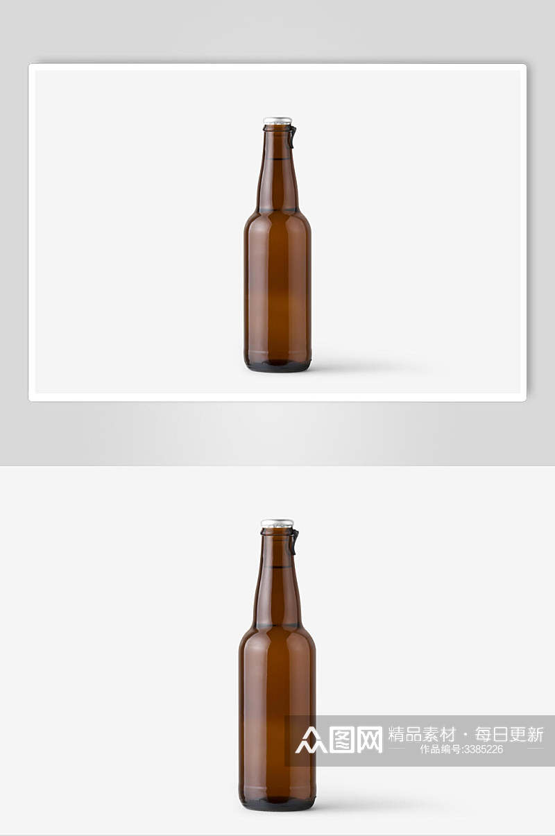 啤酒瓶包装样机设计素材