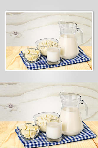 美味芝士纯白新鲜牛奶摄影图