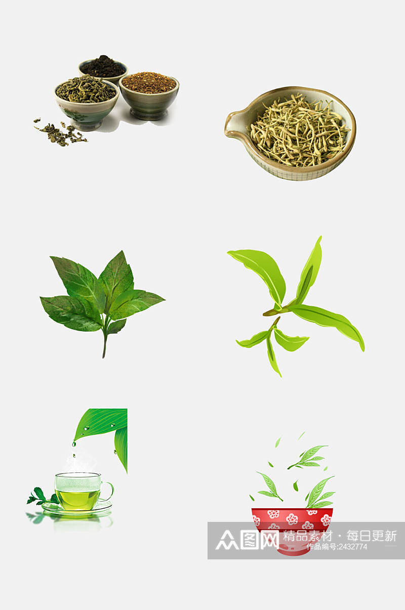 传统文化茶叶新茶绿茶免抠素材素材