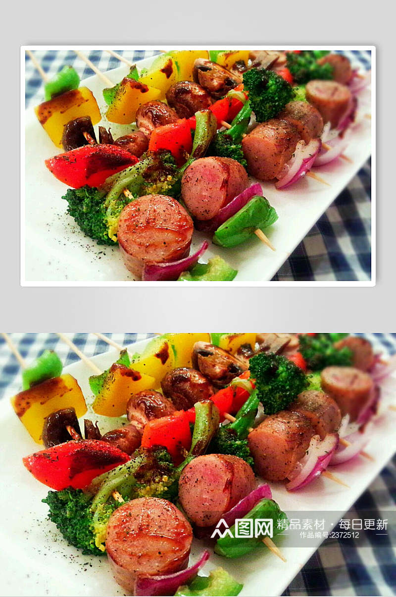 食品蔬菜牛肉烧烤菜肴摄影图素材