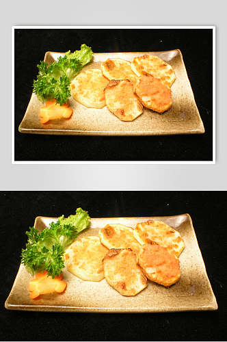 土豆片烧烤菜肴摄影图