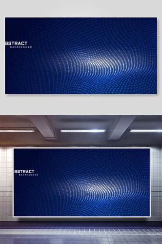 蓝色线条科技背景展板
