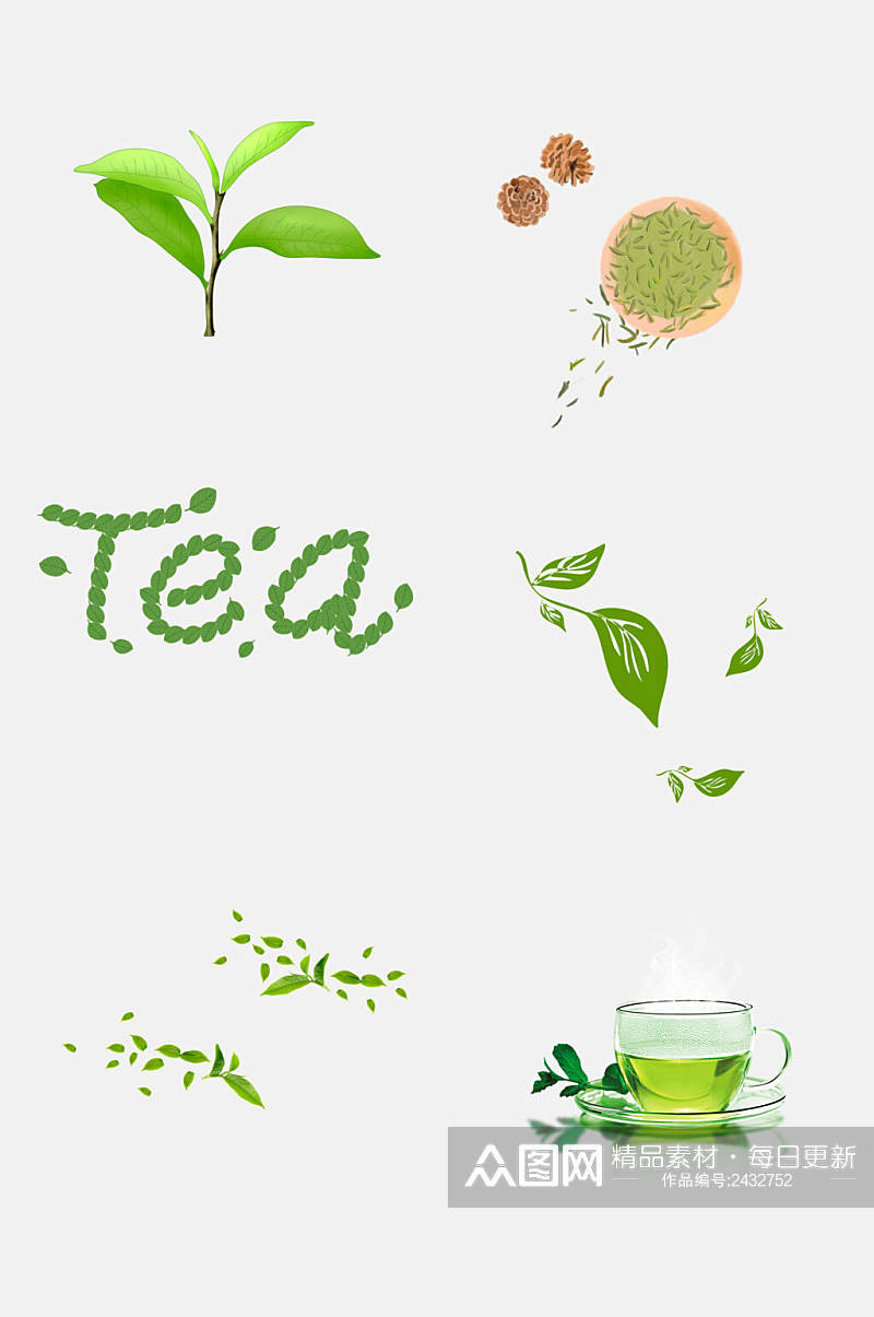 绿色茶叶新茶绿茶免抠素材素材