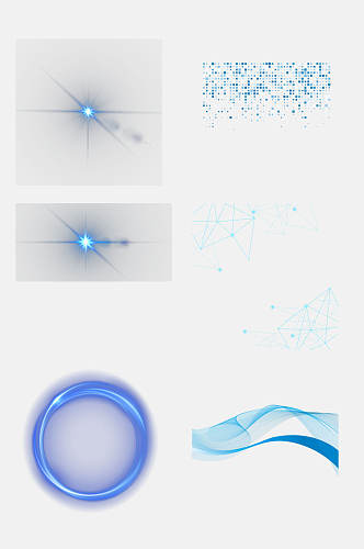 简洁大气蓝色科技免抠元素