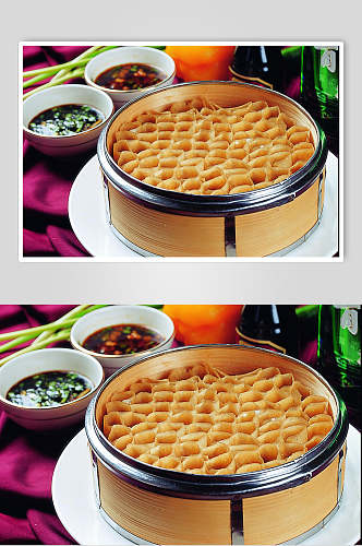蒸饺烧烤菜肴摄影图
