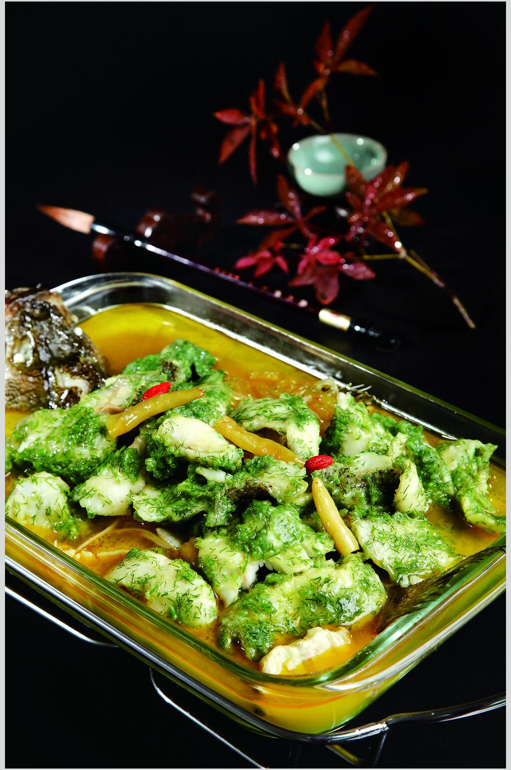 西蓝花荤菜美食淮扬菜摄影图片素材