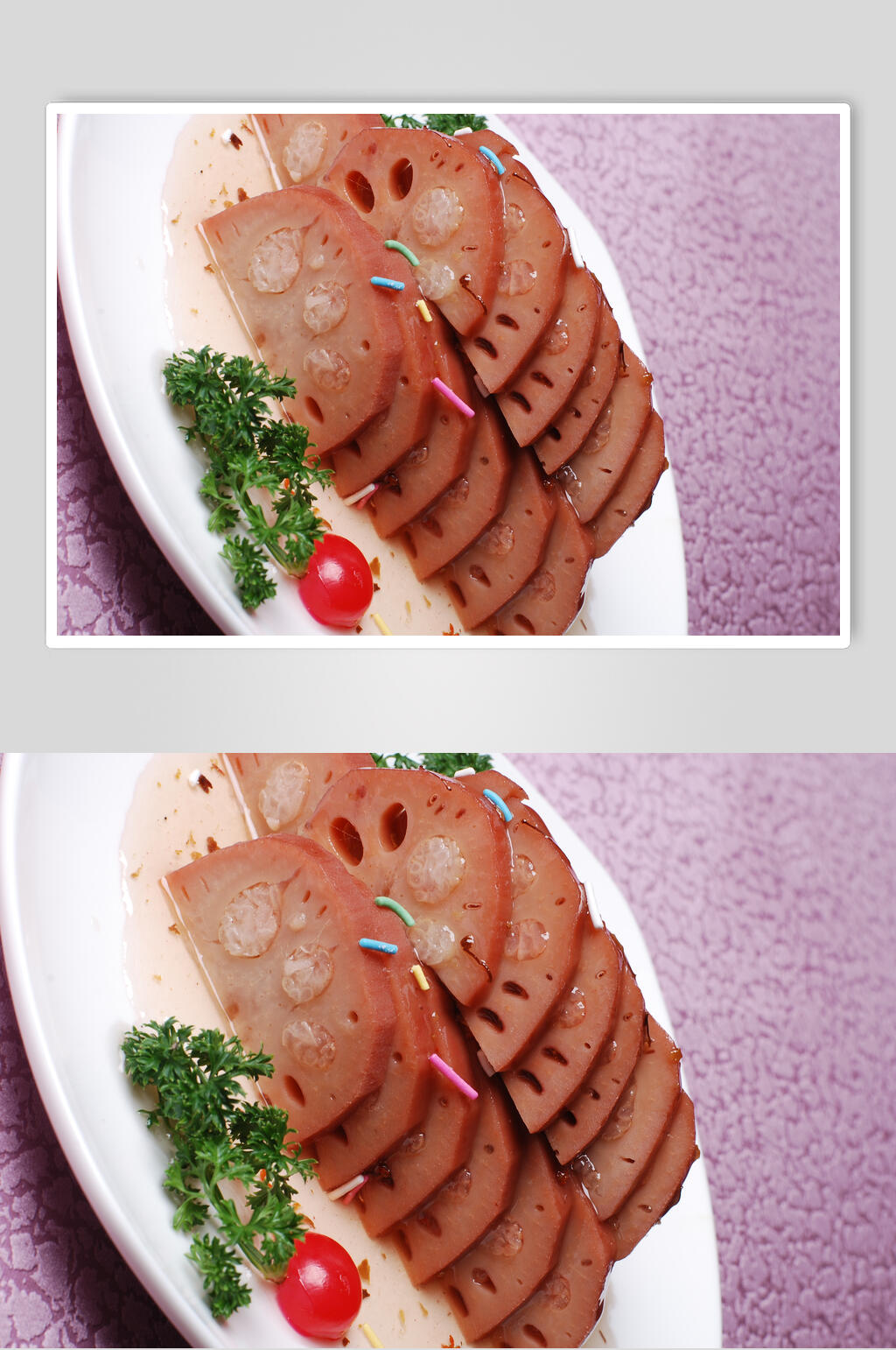 藕片美食淮扬菜摄影图素材