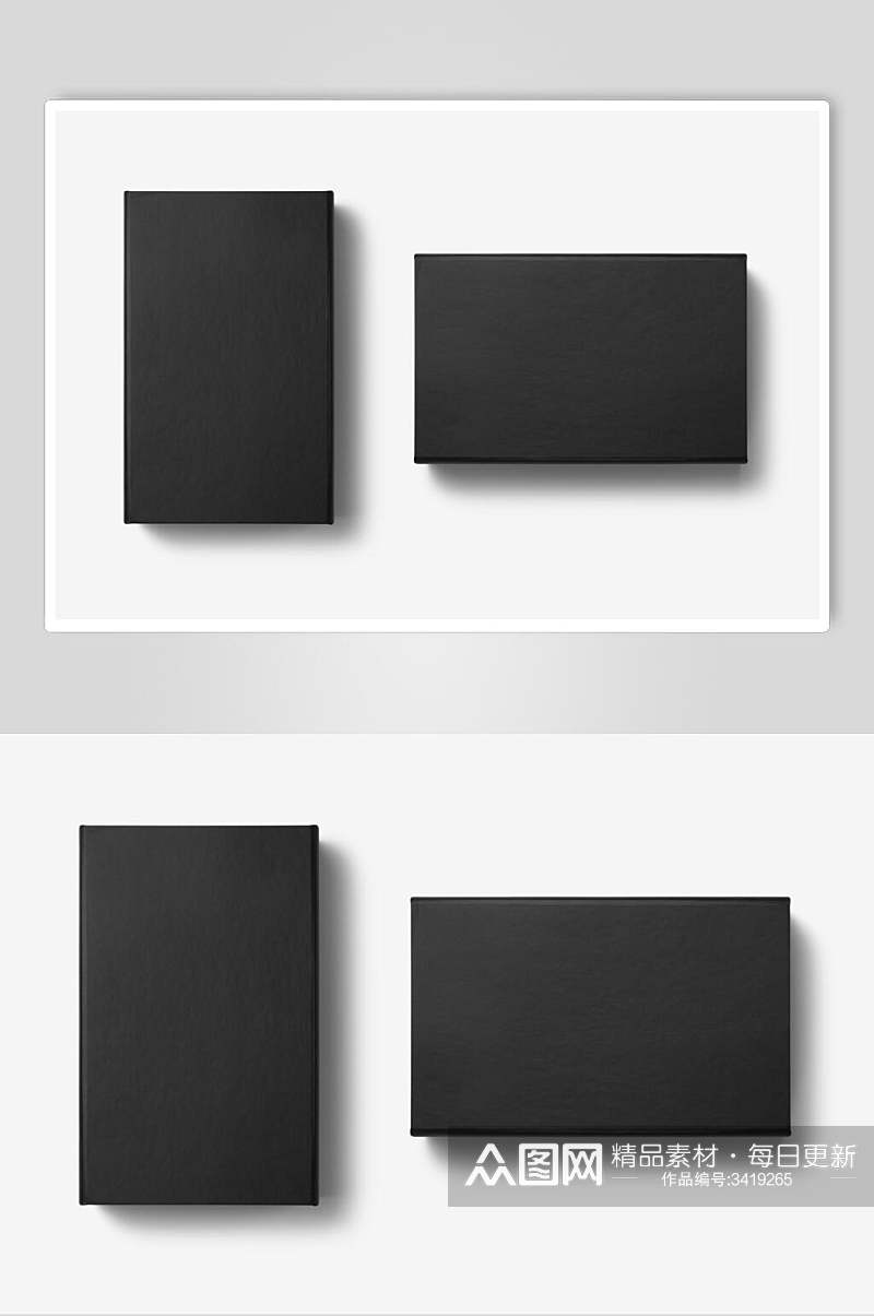 黑色长方形笔记本样机设计素材