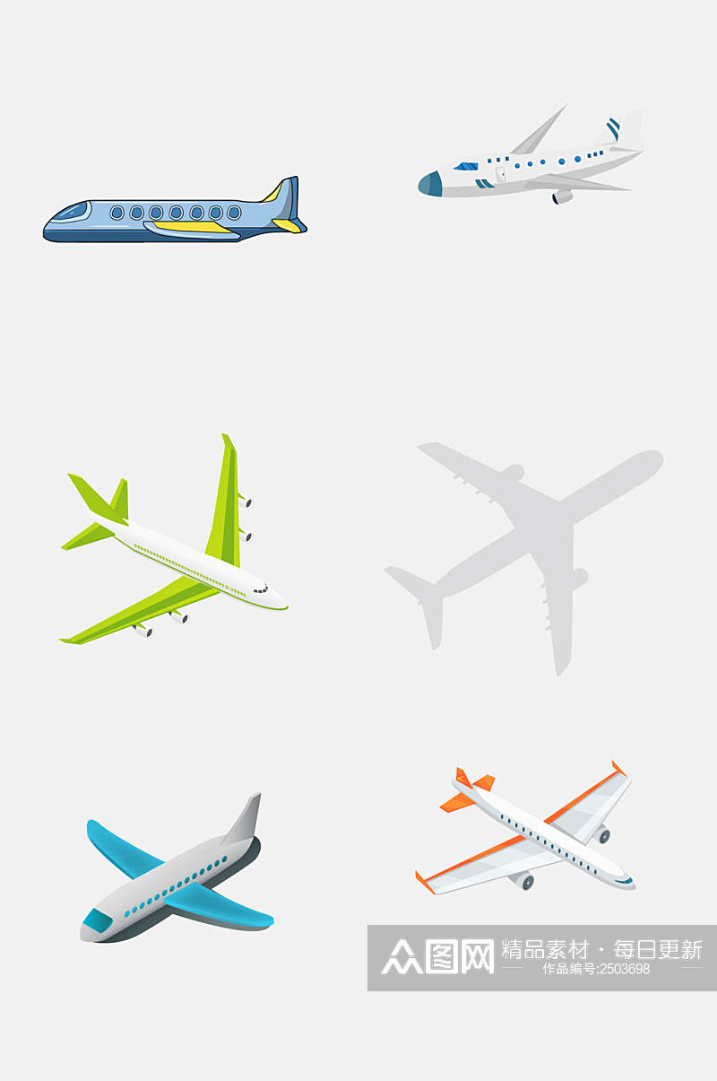 简洁飞机航空旅行免抠素材素材
