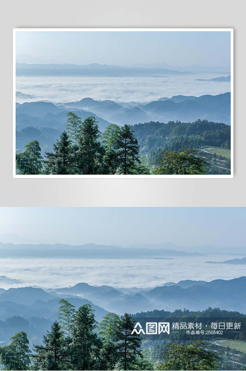 清新烟雾缭绕云海摄影图片素材