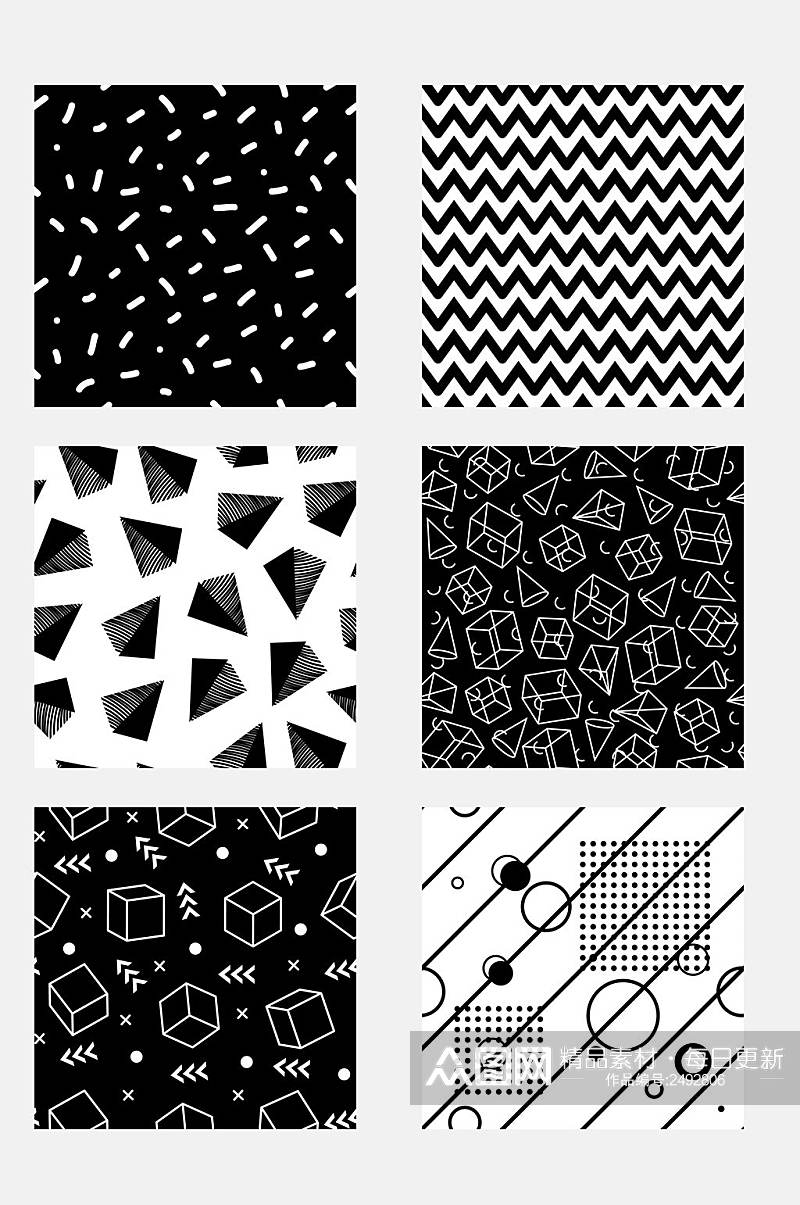 黑白几何原宿免抠素材素材