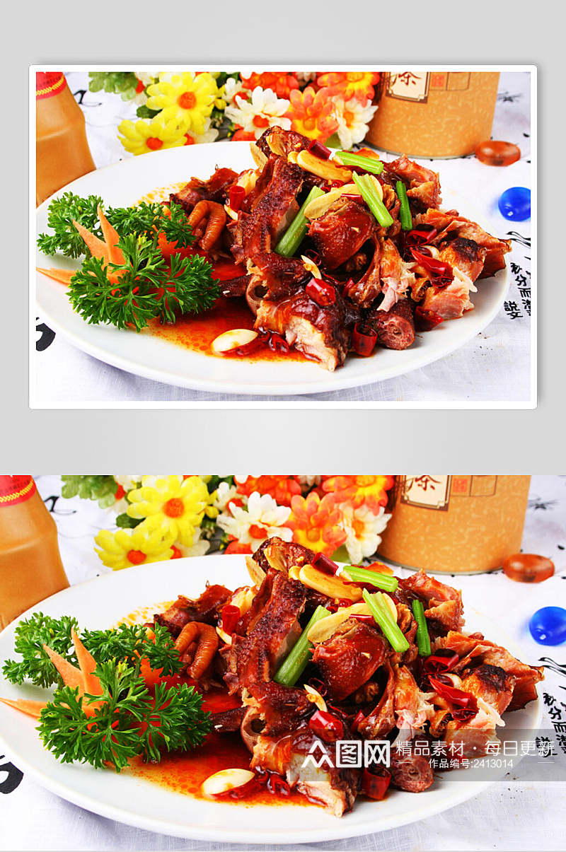 鲜香烤鸭菜品美食淮扬菜摄影图素材