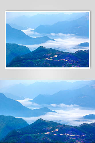 蔚蓝云海摄影图片