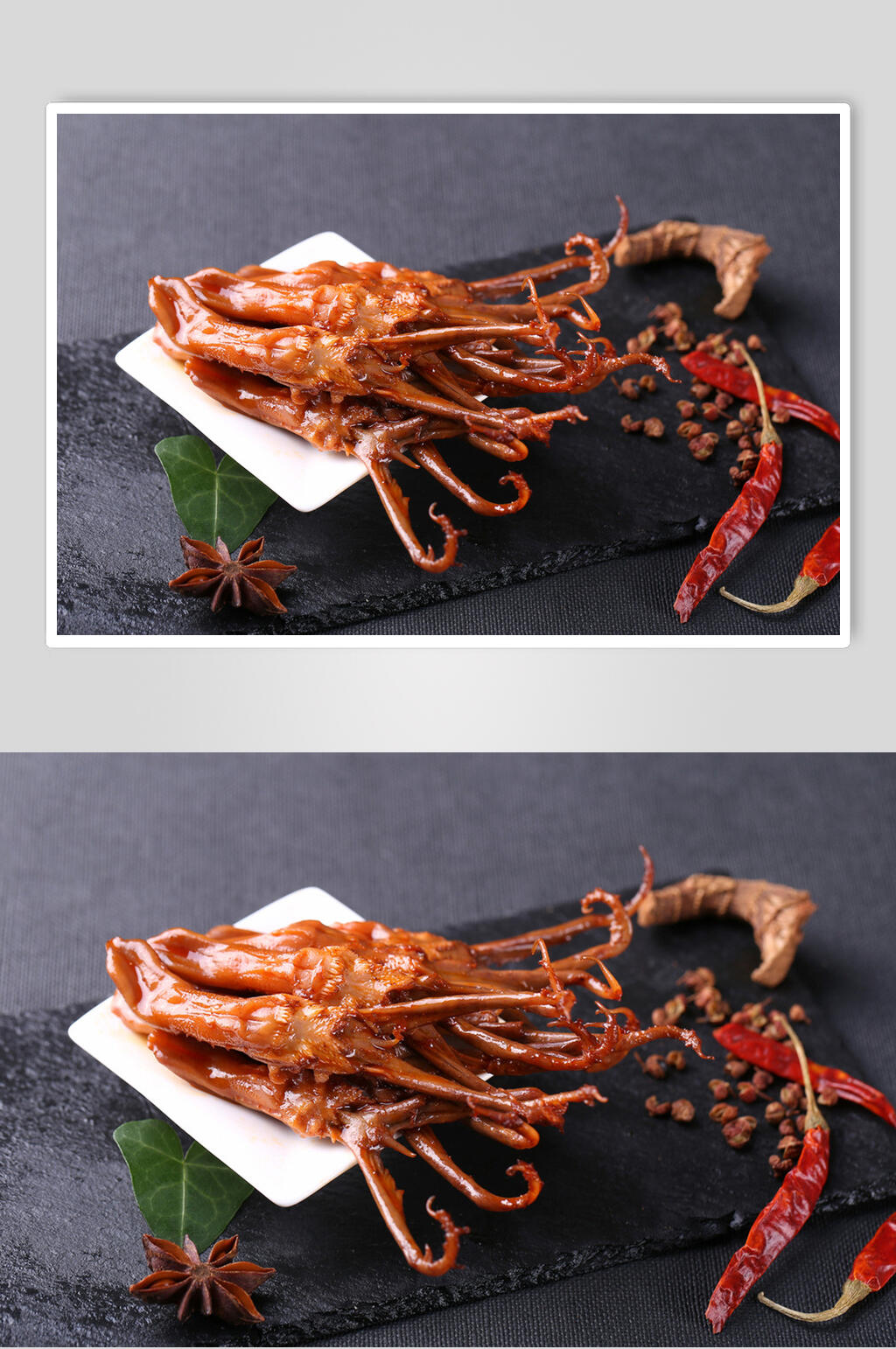 招牌特色麻辣鸭脖鸭头鸭舌摄影图片素材