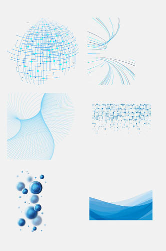 精致蓝色科技免抠元素