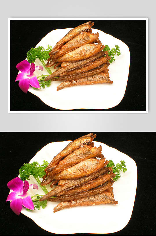 美味炸鱼烧烤菜肴摄影图