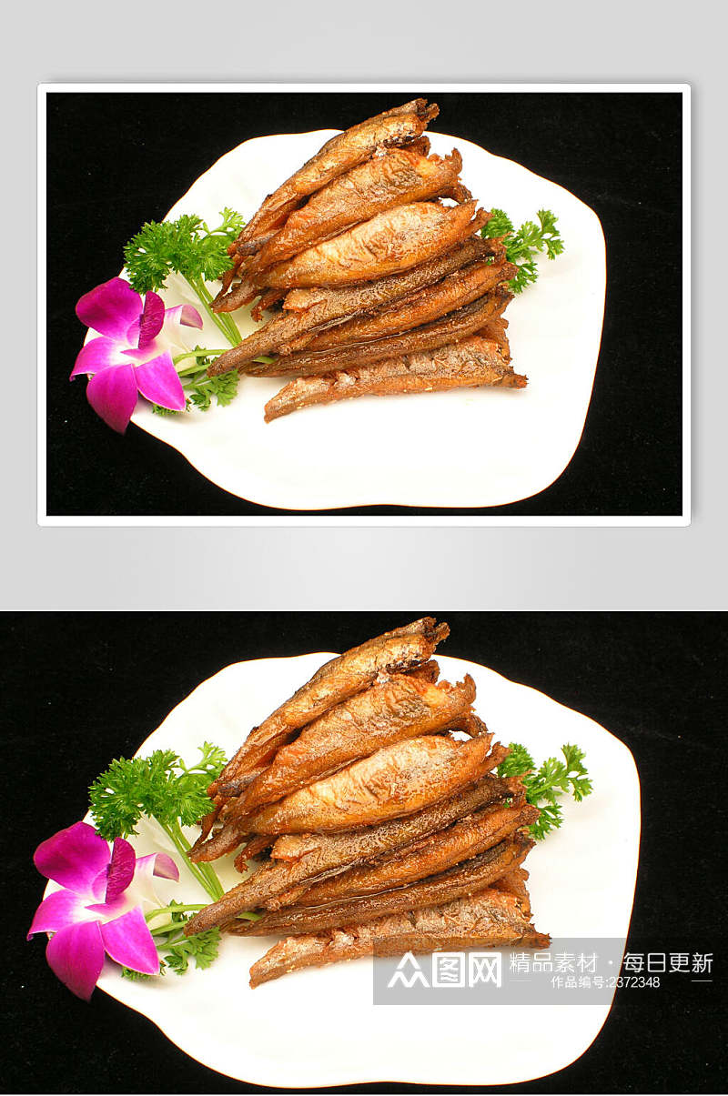 美味炸鱼烧烤菜肴摄影图素材
