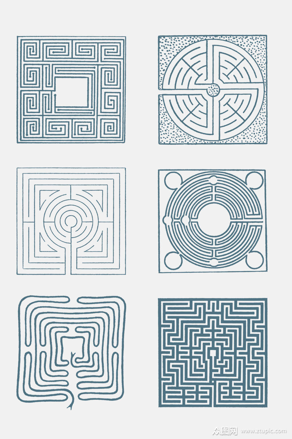 创意迷宫图案免抠素材