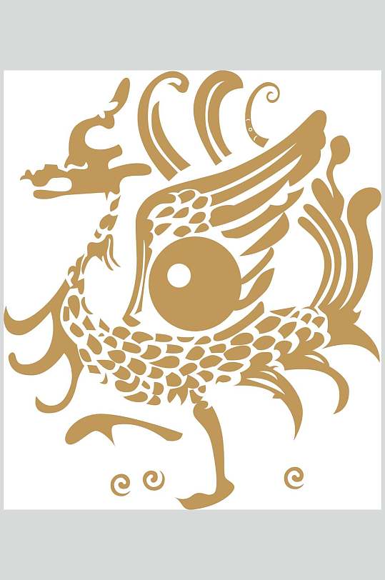 金色龙凤纹样素材
