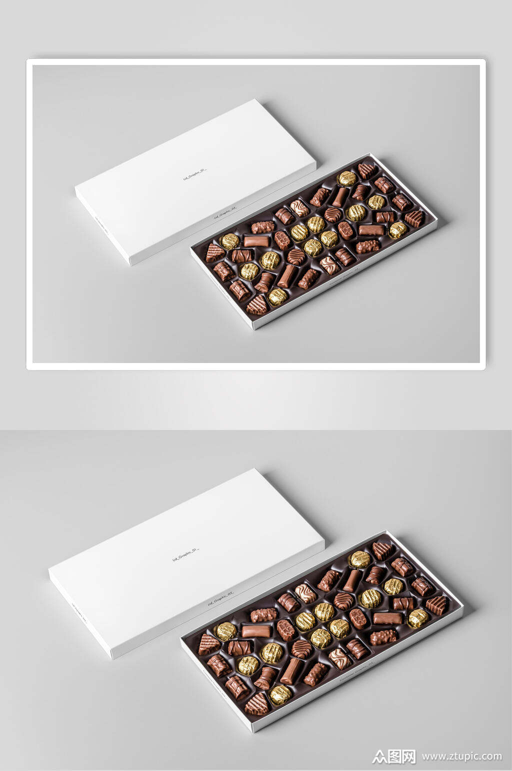 白色巧克力包装样机素材