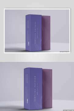 紫色极简包装盒样机