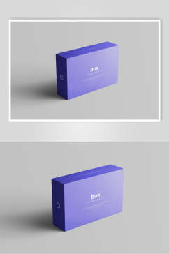 紫色极简包装盒样机