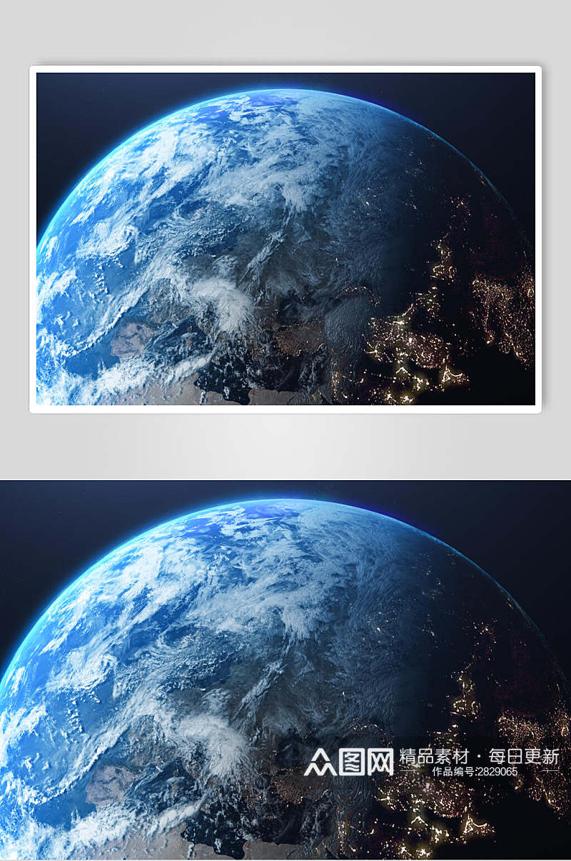 大气宇宙蓝色地球图片素材