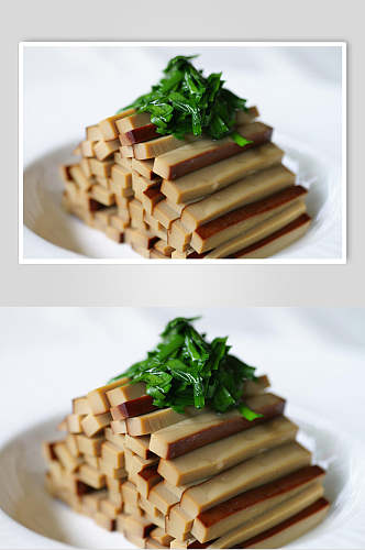 新鲜美味卤豆腐干美食淮扬菜摄影图