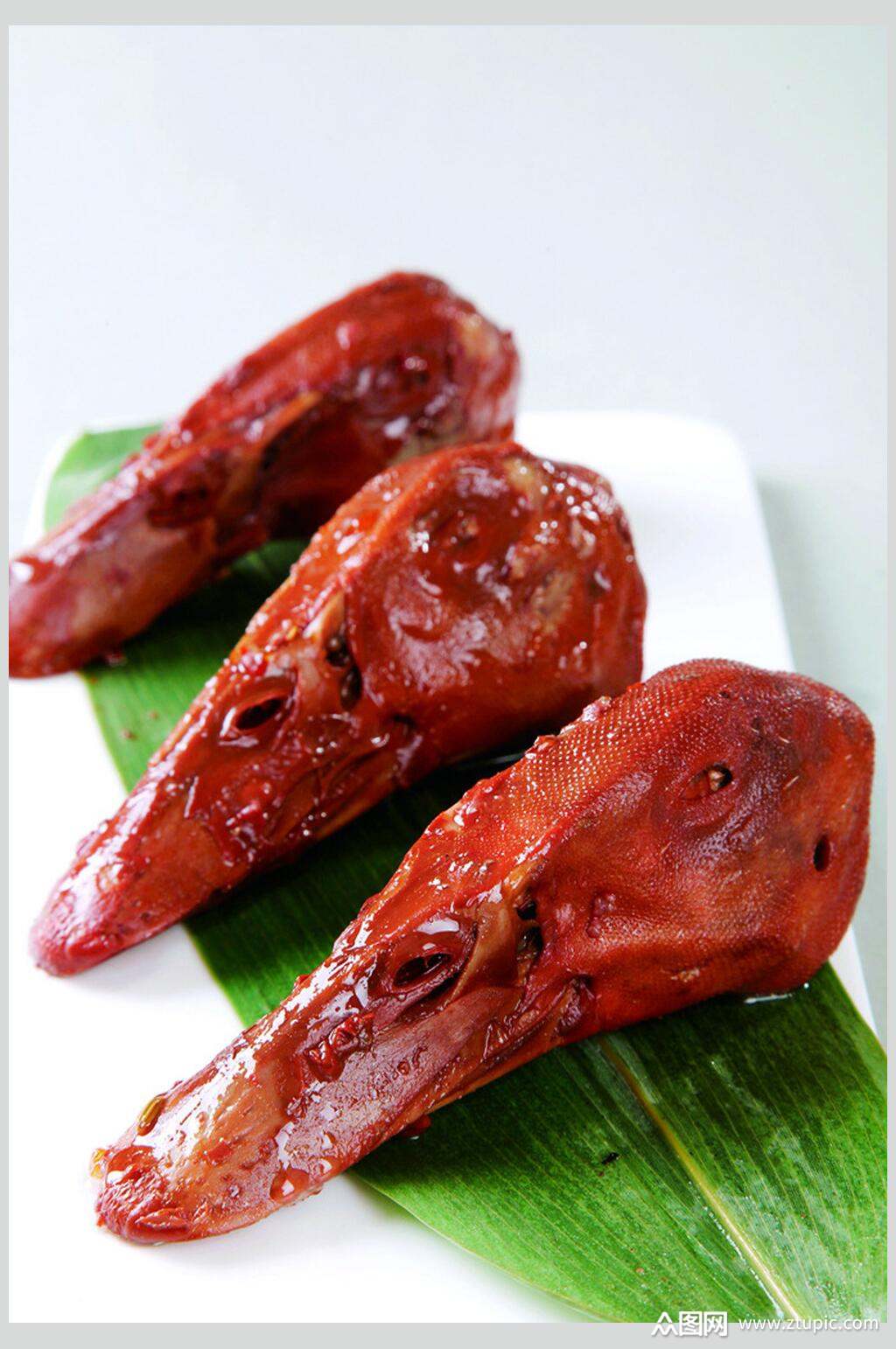 香辣美味食物麻辣鸭脖鸭头鸭舌摄影图