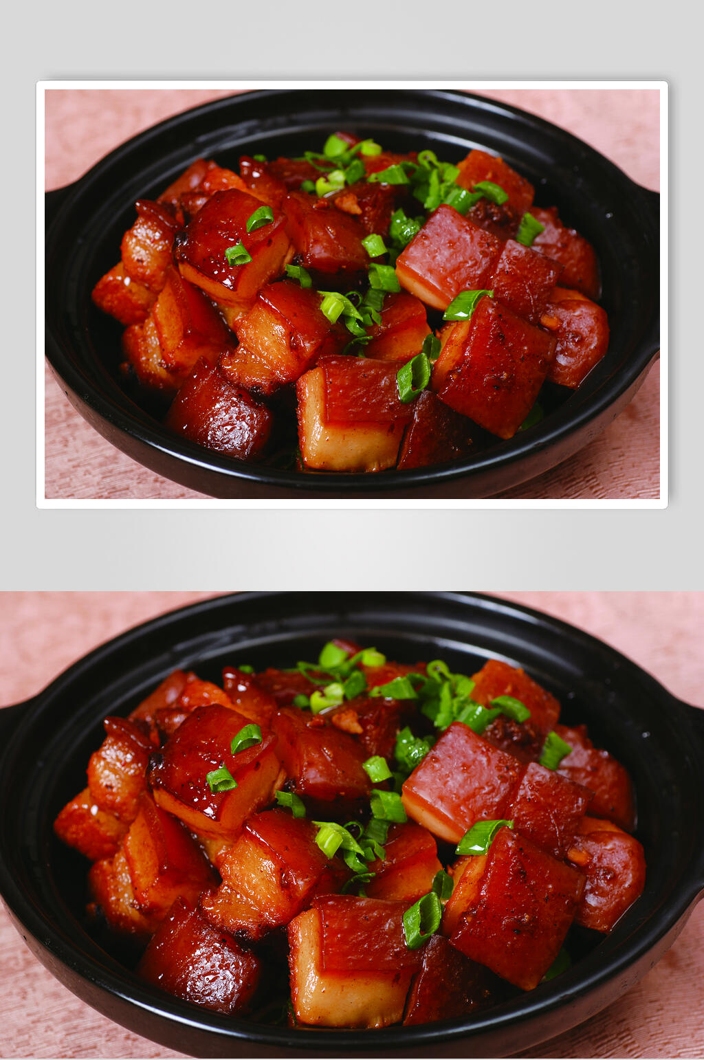 葱香美味红烧肉摄影图素材