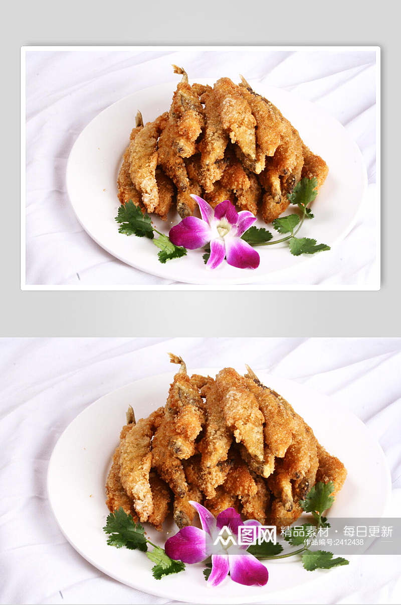 炸鱼菜品美食淮扬菜摄影图餐饮图片素材
