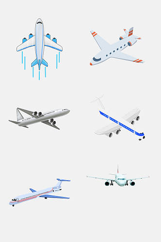 清新高端飞机航空旅行免抠素材