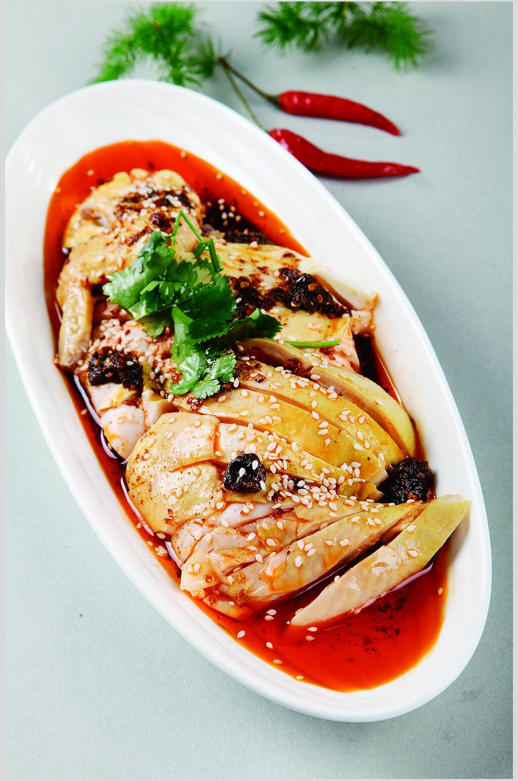 香浓美味飘香白切鸡美食淮扬菜摄影图素材
