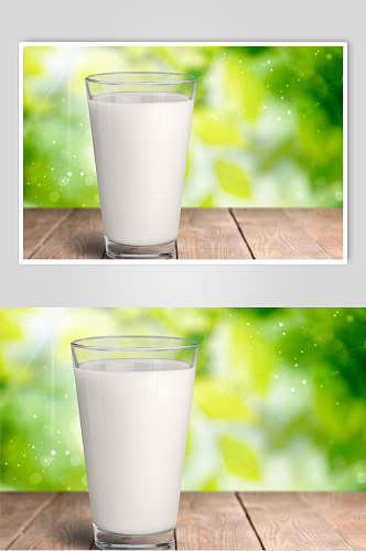 水彩纯白新鲜牛奶摄影图