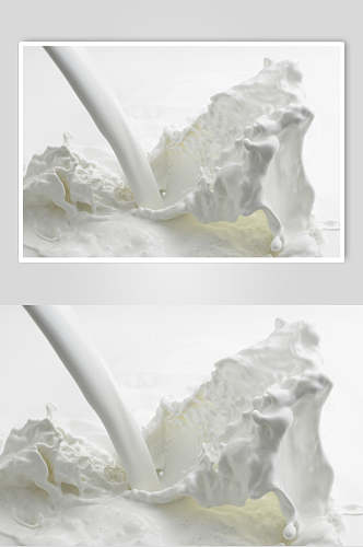 创意发酵纯白新鲜牛奶摄影图