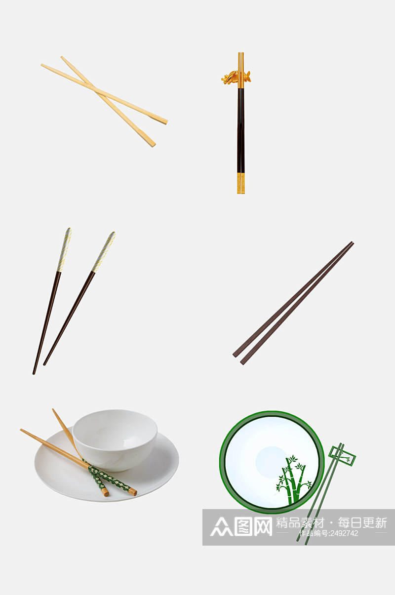 简洁餐具筷子碗盘免抠素材素材