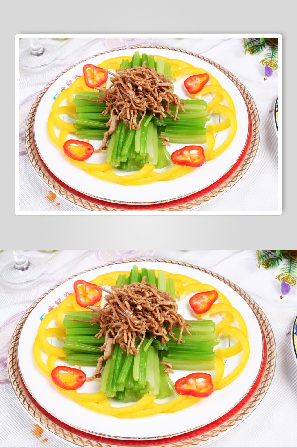 蔬菜段美食淮扬菜摄影图实拍图片素材