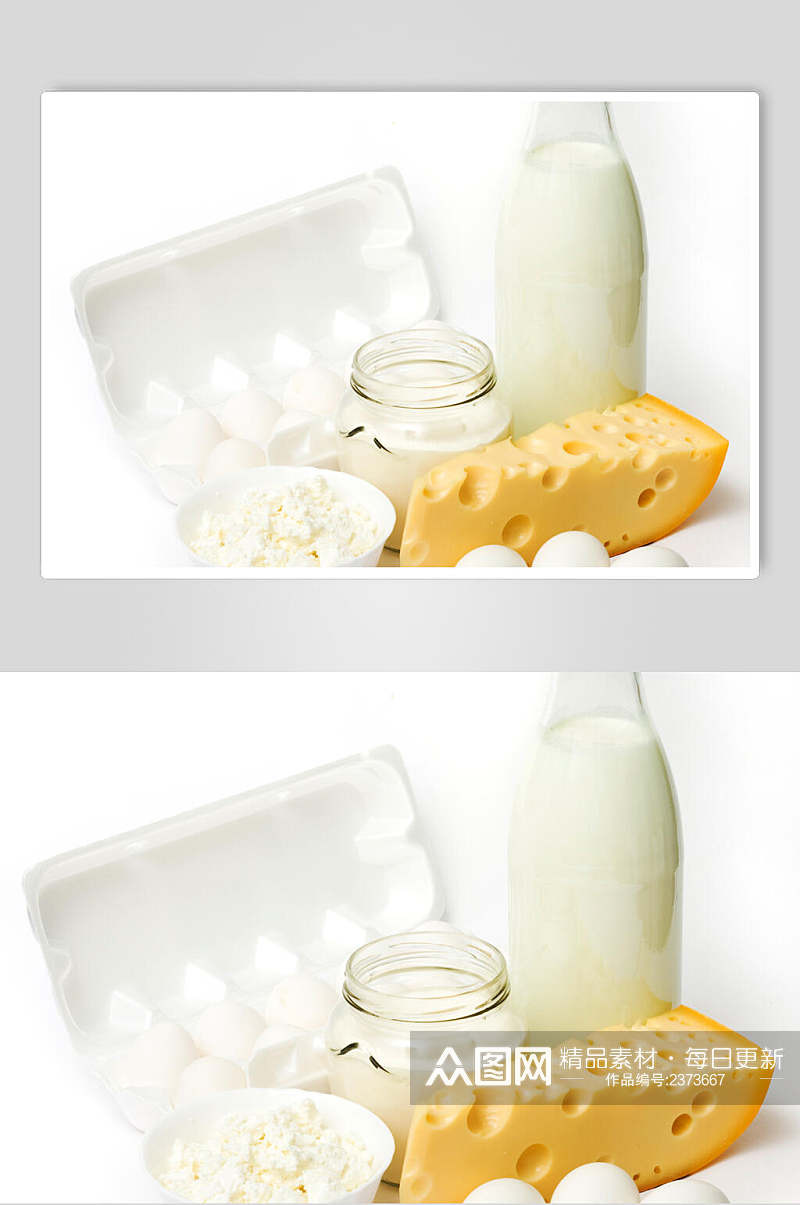 美味面包纯白新鲜牛奶摄影图素材