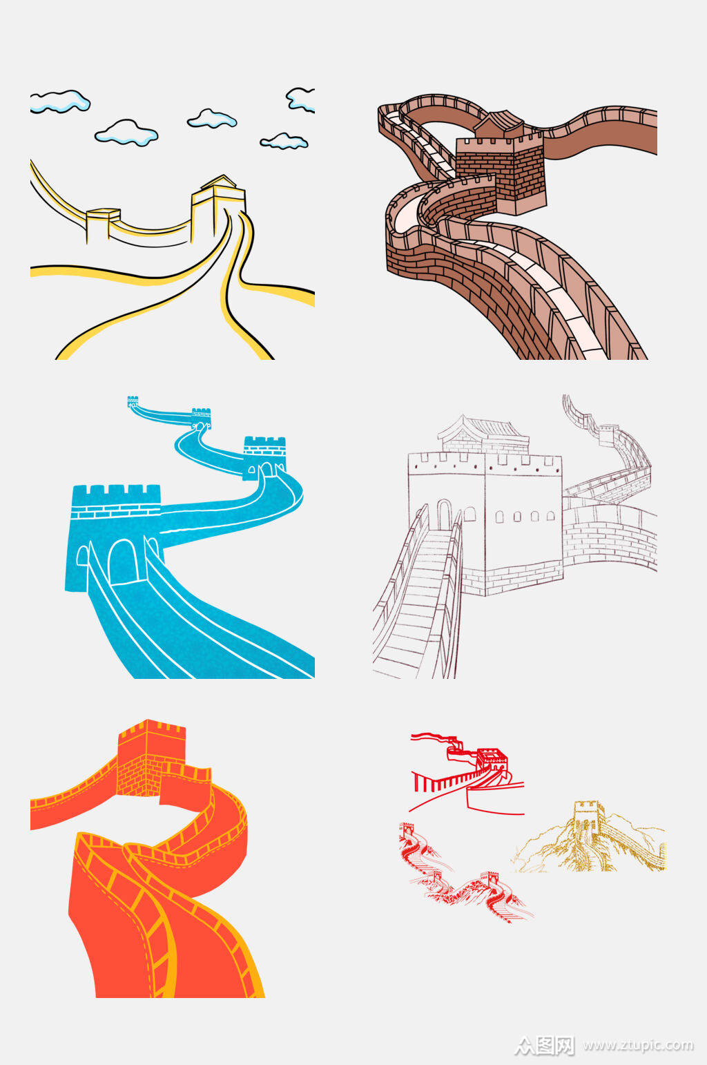 古风长城免抠素材