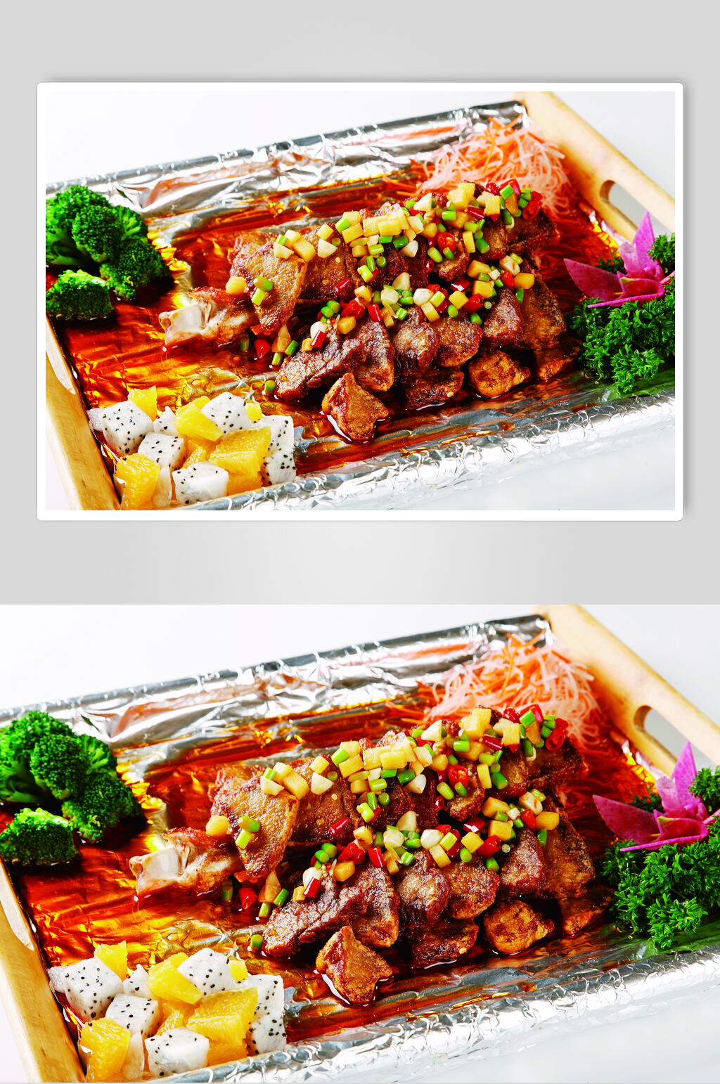 香辣美味食品烤鱼烧烤菜肴摄影图素材