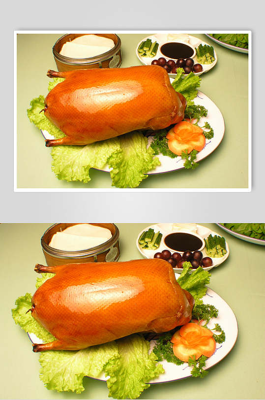 北京烤鸭烧烤菜肴摄影图